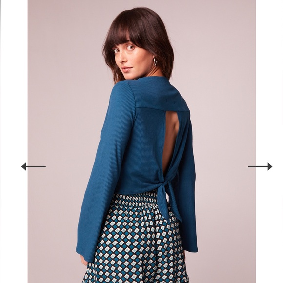 NWT Band Of The Free Avril Top in Deep Teal Bohemian Blouse Keyhole Tie Back - Picture 6 of 8